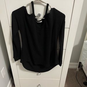 Black Cold Shoulder Sweater